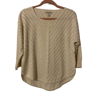 2/$18 Dana Buchman winter white with metallic gold knit top